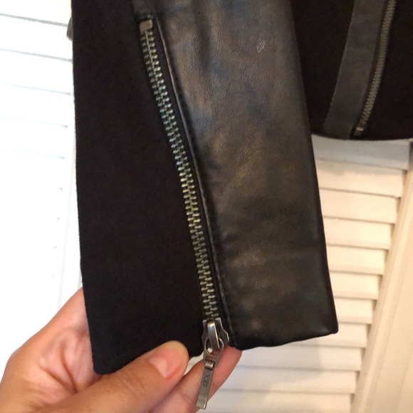 Ett:twa Fosters Leather moto Jacket Anthropologie women’s Size XS black like New - Picture 9 of 16